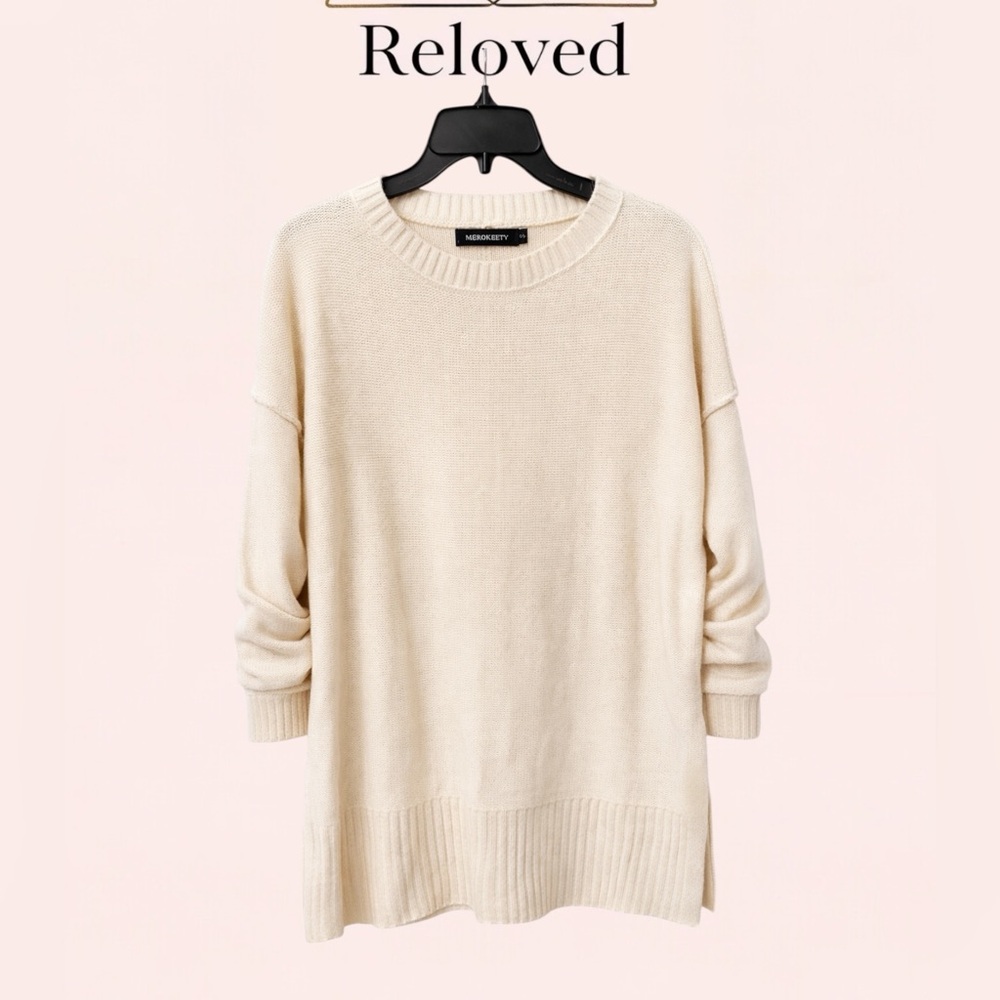 Cozy Women's Cream Crew Neck Sweater